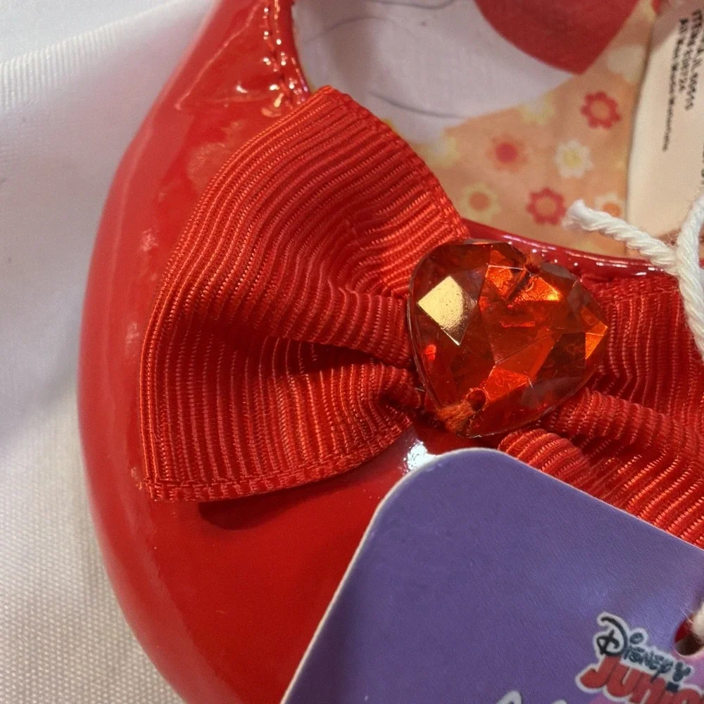 Disney Minnie Mouse Red Glitter Bow Shoes Girls Toddler Size 9 Disney Junior NWT - Picture 8 of 11
